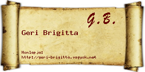 Geri Brigitta névjegykártya